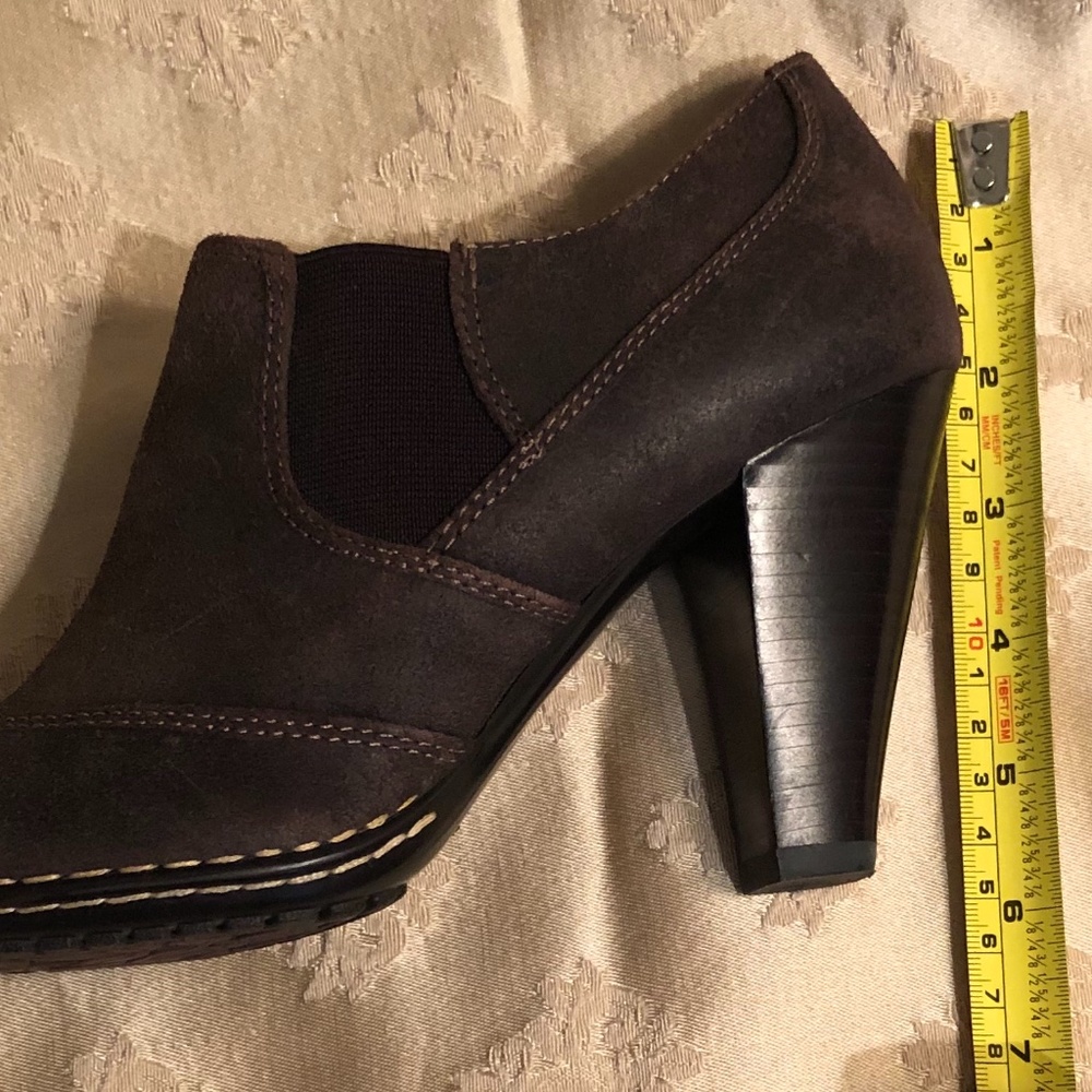 Sofft Brand Simola Chocolate Brown Distressed Suede Leather Booties - Picture 13 of 13